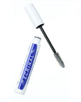 Gel Fortifiant Cils et Sourcils Ecrinal, tube bleu ouvert avec sa brosse applicatrice