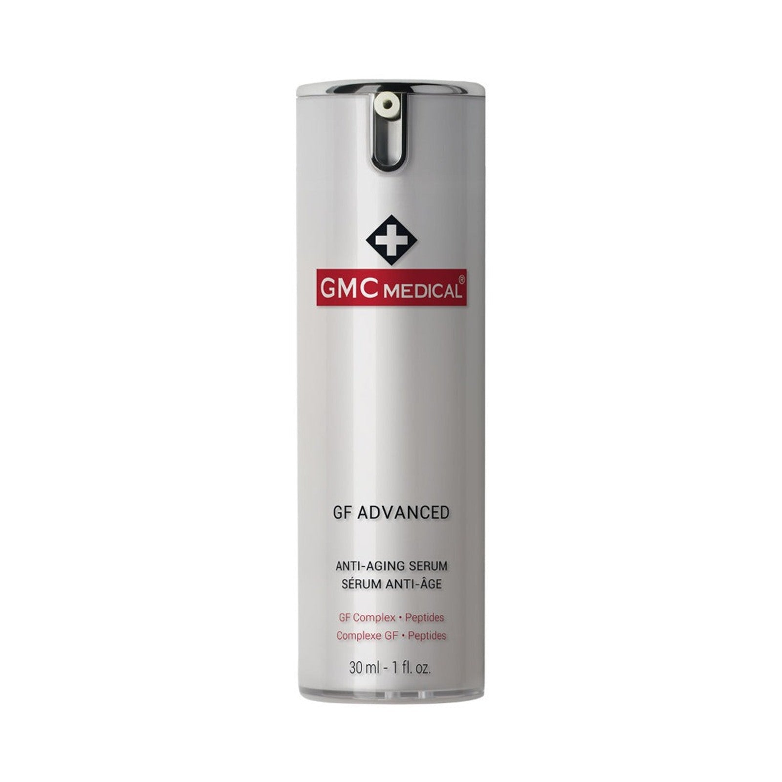 GF Advanced Sérum anti-âge 30 ml, gamme médicale G.M. Collin, flacon pompe argenté