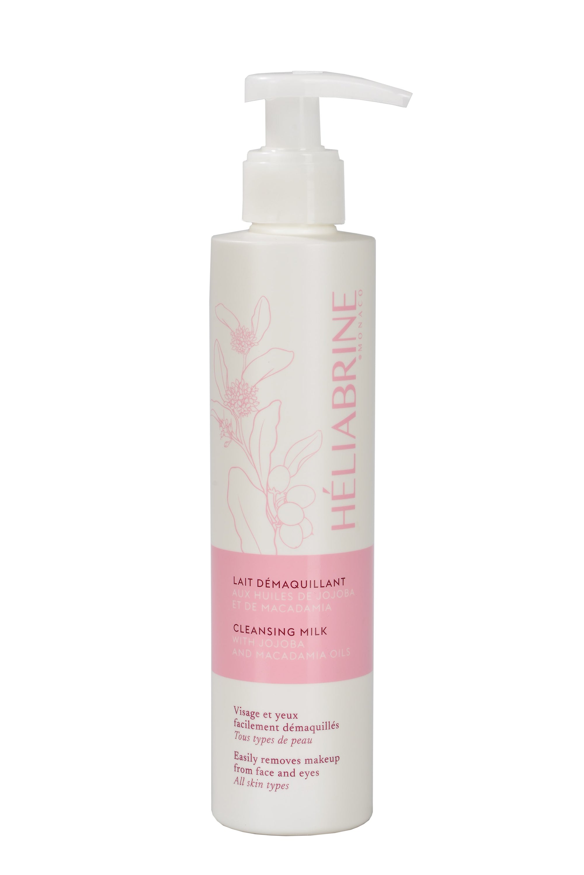 Lait Démaquillant Macadamia Jojoba Héliabrine, démaquillant peaux sèches